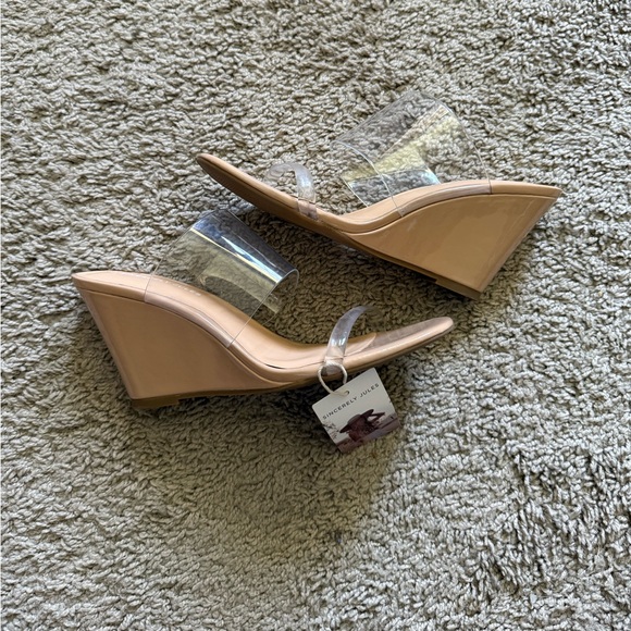 Sincerely Jules Transparent Wedge Sandals - Picture 2 of 3